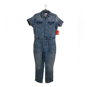 Women’s Intempo Blue Washed Denim Jumpsuit Size 14 NWT